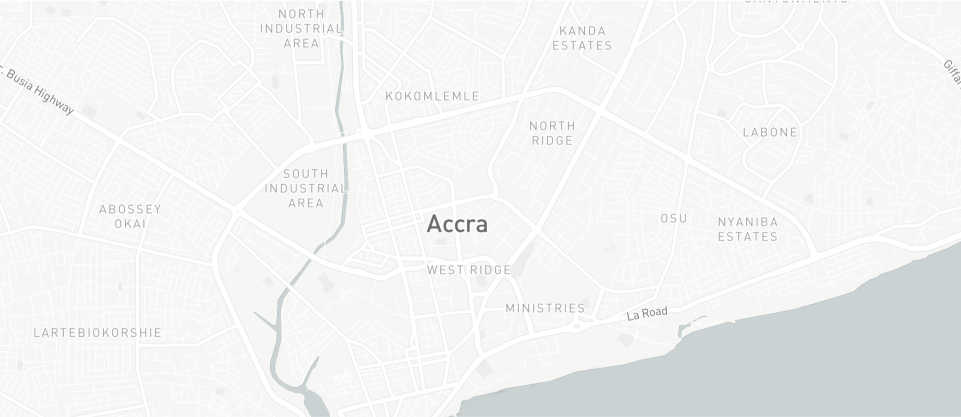 Map showing Accra office location